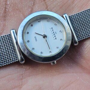 Skagen Denmark Ladies Wristwatch Quartz analog Silver Tone Mesh Strap Watch